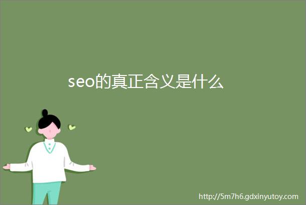 seo的真正含义是什么